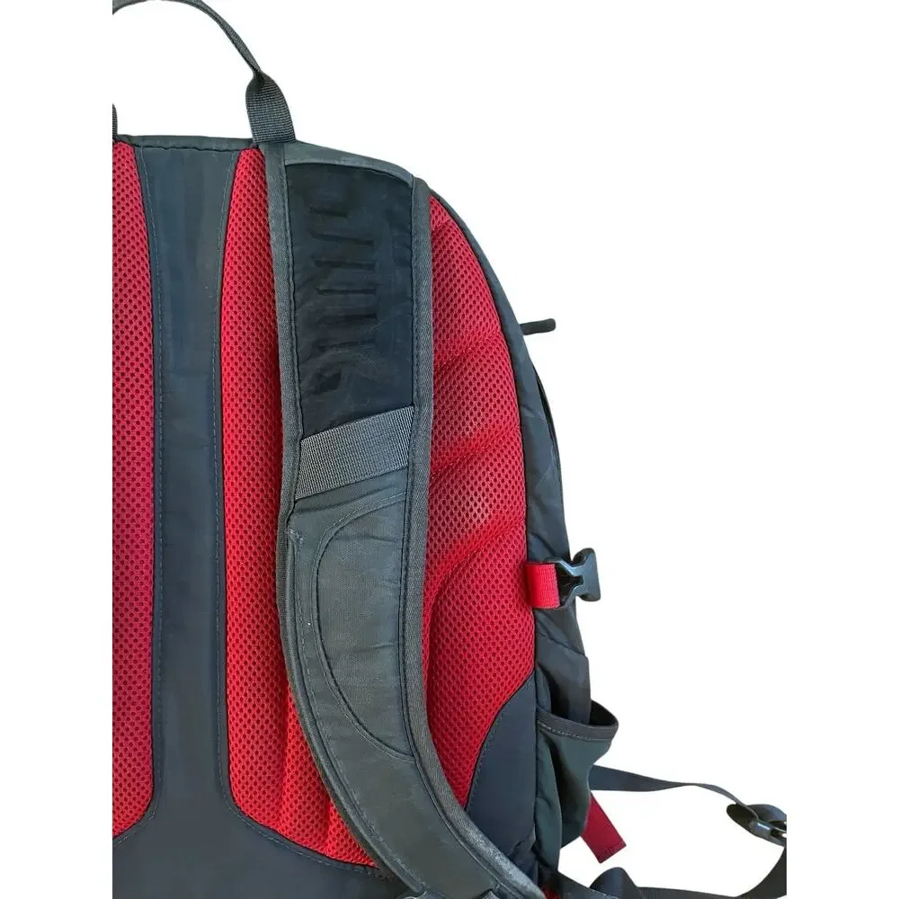 The North Face Surge II Backpack Dark Gray Red Hiking School Bag Gorpcore